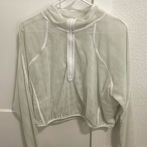 Lululemon white reversible mesh crop half zip